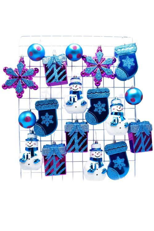 Premium Collection 18'li Mix Yılbaşı Süsü Set Simli