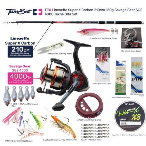 SG2 4000 Super X Carbon 210cm 150g Tekne Olta Seti TT6