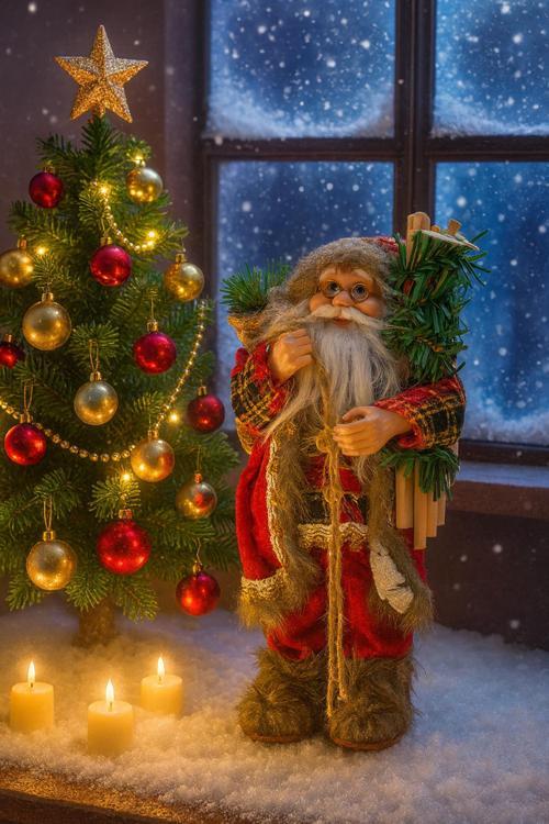 Premium Luxury Noel Baba Santa 30 Cm Yılbaşı Dekoratif Süs