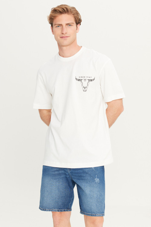 Loose Fit Grafik Logo Erkek T-Shirt W241299100