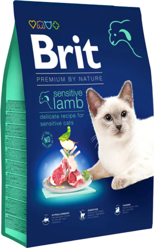 Brit Premium By Nature Hypo-Allergenic Sensitive Kuzu Etli Yetişkin Kedi Maması 8 Kg - KONG