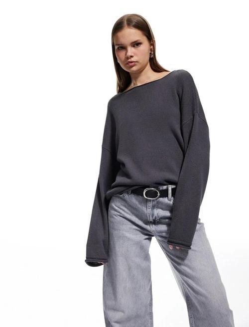 Kayık Yaka Triko Uzun Kollu Kazak 6WAL90071HT