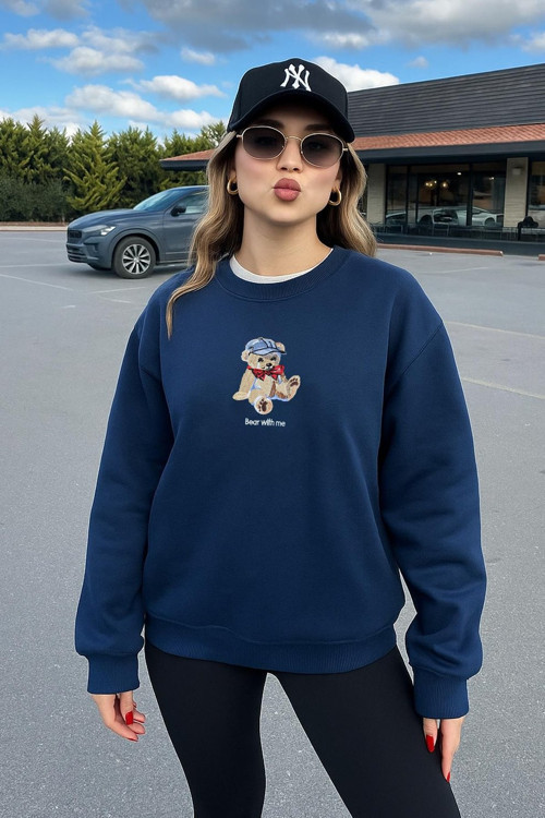 Nakışlı Kadın Oversize Sweatshirt 25K0244K1
