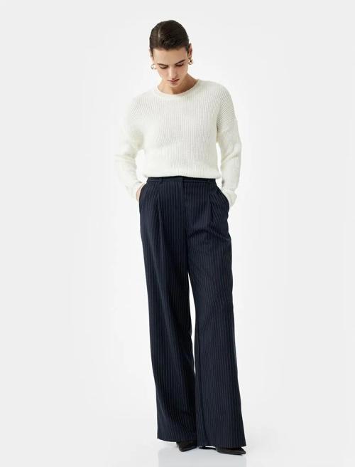 Bisiklet Yaka Triko Kadın Basic Kazak 6WAK90025HT