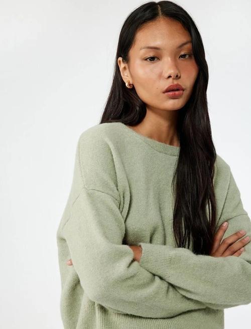 Arkası Fiyonk Detaylı Kadın Triko Kazak 6WAL90012HT