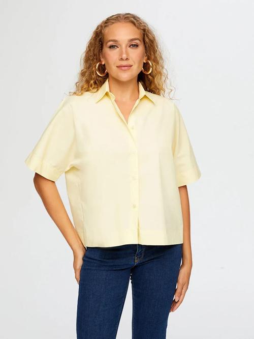 Kısa Kol Rahat Form Poplin Kadın Gömlek W26GML003