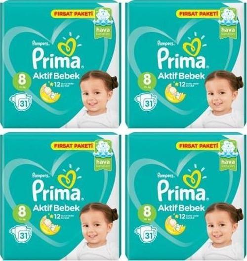 17+ kg  8 Numara 31 x 4 = 124'lü  Bebek Bezi Paketi
