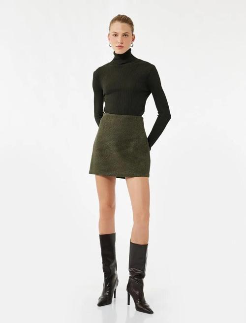 Standart Bel A Kesim Kadın Mini Tüvit Etek 6WAK70012UW