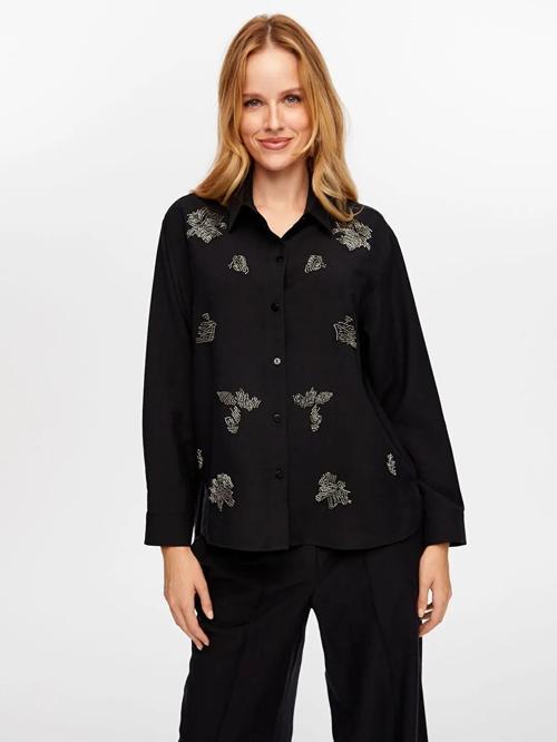 Boncuk Nakış Detaylı Tenselli Kadın Gömlek W26GML010