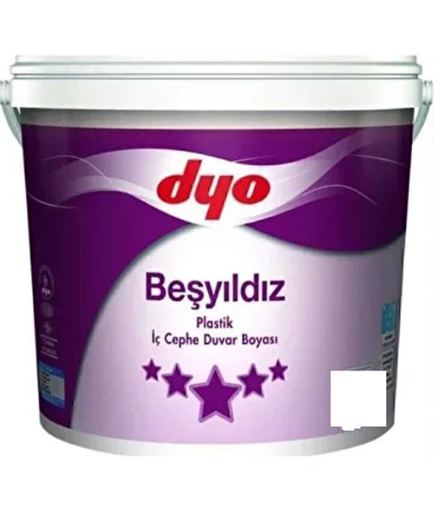 10KG BEŞYILDIZ PLASTİK İÇ CEPHE DUVAR BOYASI BEYAZ