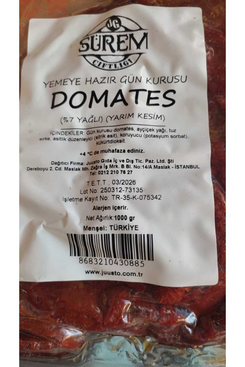 Surem Çiftliği Sürem Marka Domates Kurusu 1000G