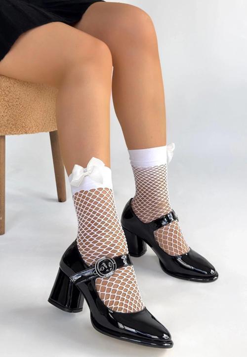 Weys Siyah Rugan Topuklu Ayakkabı