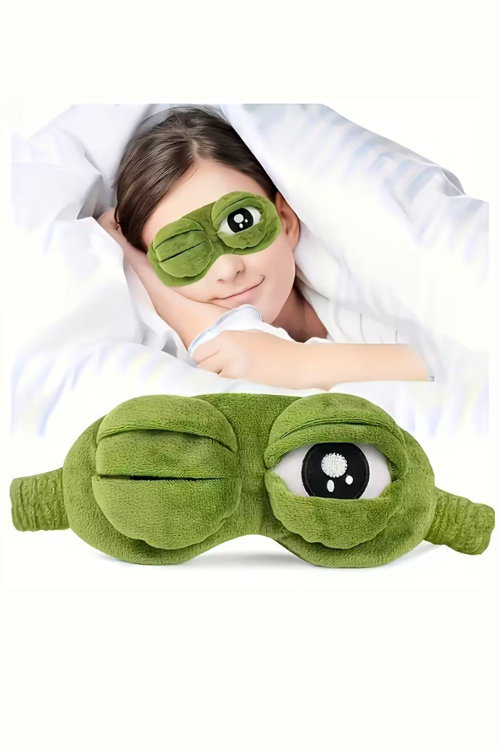 Süper Yumuşak Kurbağa Uyku Maskesi | Rahat Seyahat ve Şekerleme Göz Bandı (1 Adet)