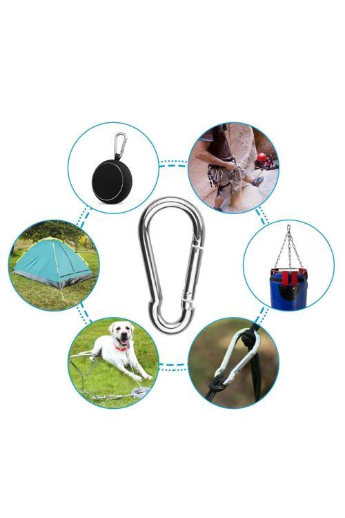 Karabina 12 Mm Yaylı Kanca Galvanizli Olta Dağcılık Kamp Malzemeleri Salıncak Anahtar Askı 1 Adet