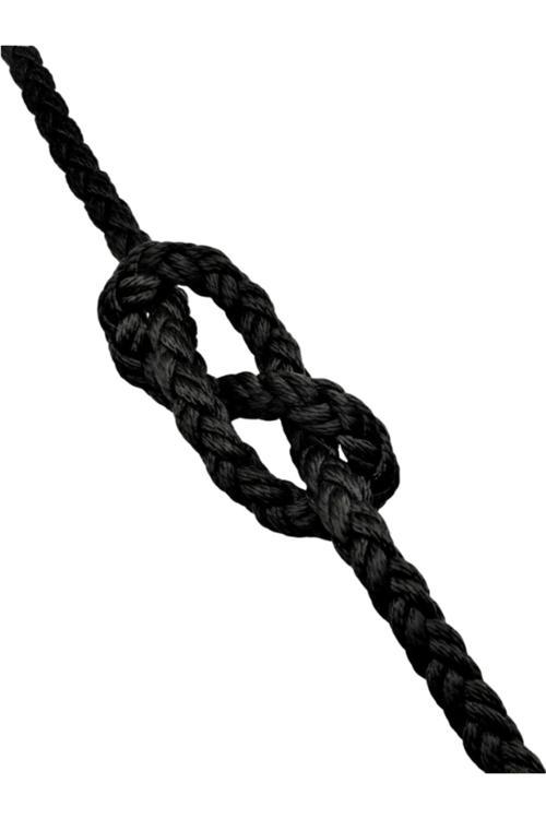 20 Mm Yüzen Halat 8 Kollu Batmaz Halat Siyah 10 Metre