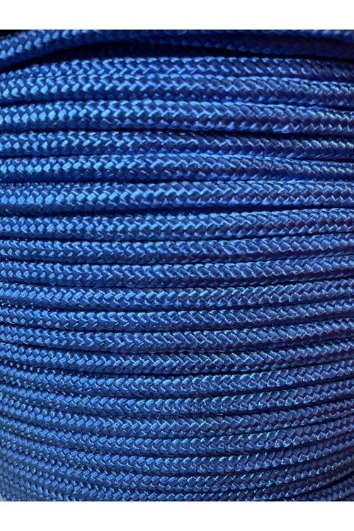 Marin Mavi Renkli İskota Halat İp 8 Mm 10 Metre Yelken Mandar Halatı