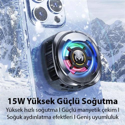 15w Manyetik klipsli seramik telefon soğutucu fan oyun gaming youtube yayını için Memo