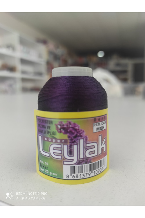 Polyester Yazma Ve Havlu İpliği Patlıcan Moru