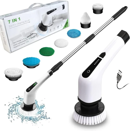 Yeni Nesil 7 Temizleme Başlıklı Dijital - Banyo-Mutfak-Araç Temizlik Fırçası Seti (2818)