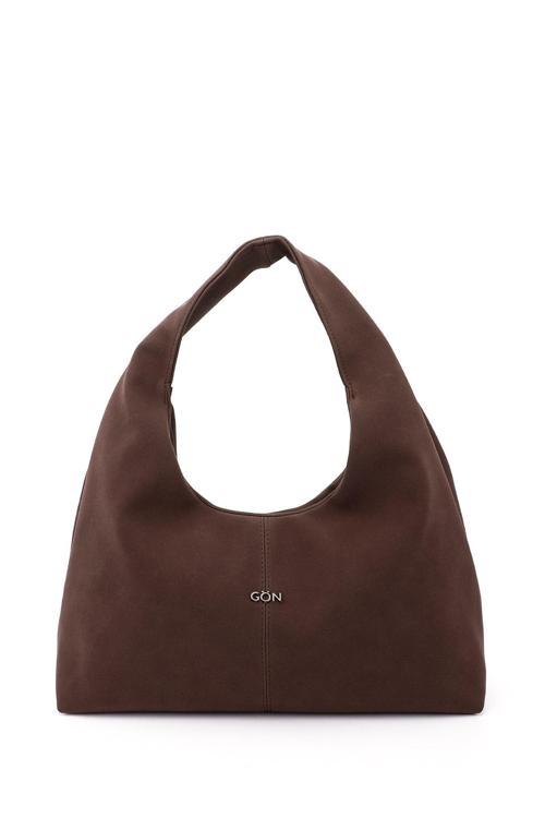 Kadın Kahve Süet El ve Omuz Çantası