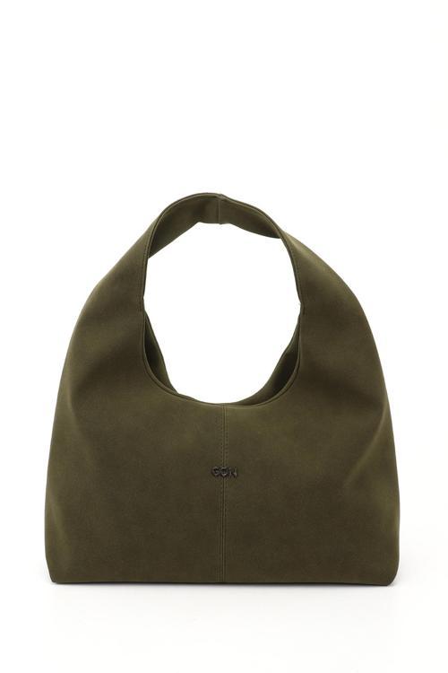 Kadın Haki Süet El ve Omuz Çantası