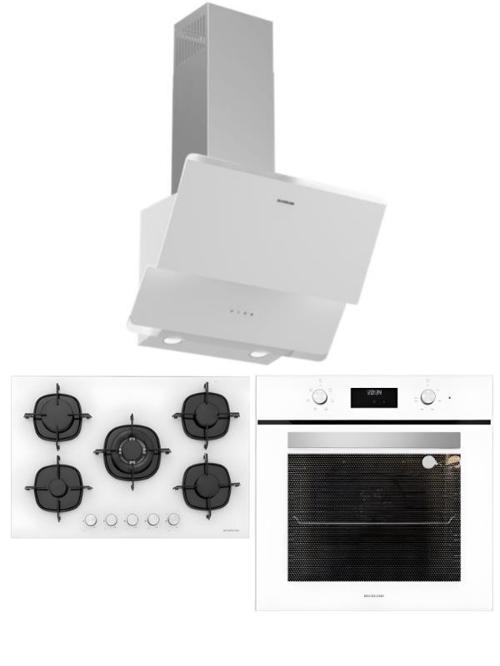 Beyaz Ankastre Set (CS5801E7W01 Ocak/S2-BO6502W02 Fırın/3490 Oslo Davlumbaz)