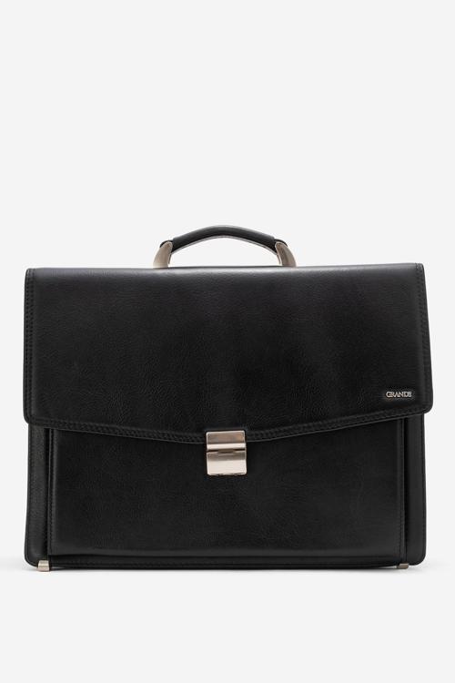 GD 4211 Hakiki Deri Erkek Kilitli Evrak Çantası SİYAH