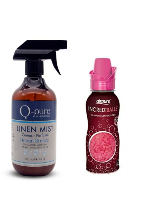 Linen Mist Ocean Breeze Su Bazlı Çamaşır Parfümü 500 Ml + Airpure Çamaşır Parfümü 128 Gr