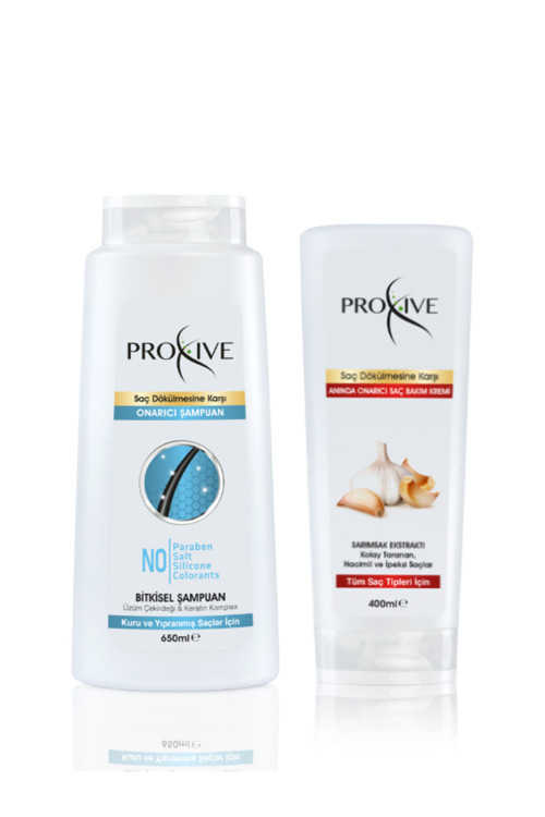 Proxıve Tuzsuz Keratin Şampuan 650 Ml Anında Onarıcı Saç Kremi 400 Ml