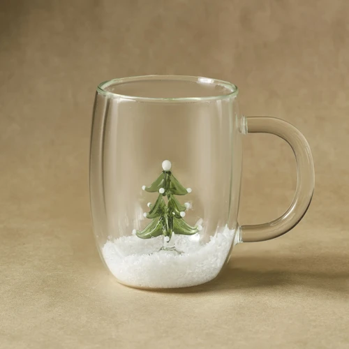 New Year Yılbaşı Pia Frosty Pine Tree Çift Cidarlı Kupa 350 ml