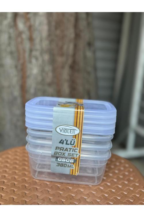 0506 Derin Dondurucu Ve Buzdolabı Saklama Kabı 4' Lü Set 380 Ml (Gıda Temasına Uygun)