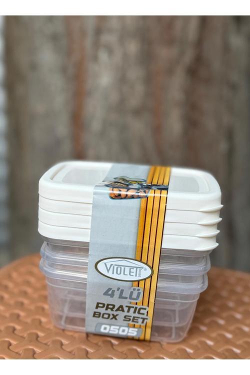 0505 Derin Dondurucu Ve Buzdolabı Saklama Kabı 4' Lü Set 200 Ml (Gıda Temasına Uygun)