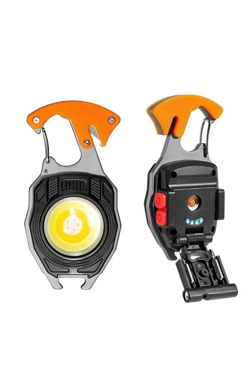 Usb Şarjlı Mini Led Lamba Anahtarlık Ve Çakmak 7 Modlu Çok Fonksiyonlu Kamp İçin Taşınabilir