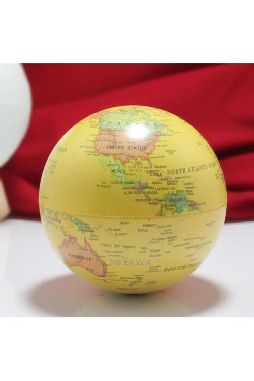 Işıklı Dönen Dünya Küre Dekoratif Ofis Hediyesi Dönen Işıklı Dünya Küre Sarı 1 Adet