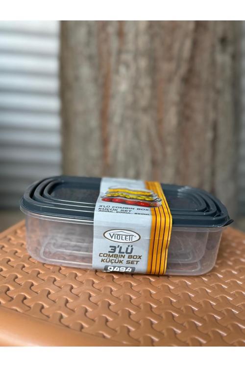 0494 Derin Dondurucu Ve Buzdolabı Saklama Kabı 3' Lü Set 300 Ml 500 Ml 850 Ml (Gıda Temasına Uygun)
