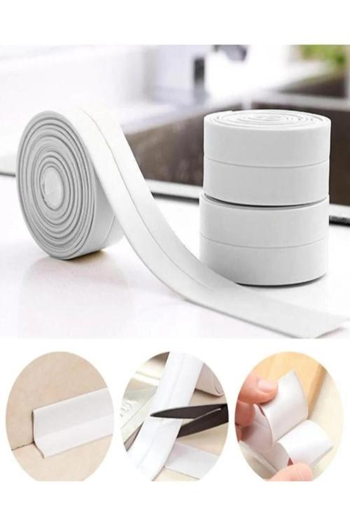 5 Adet Su Sızdırmaz Bant Banyo Mutfak Küvet Lavabo Tezgah Kenar Bant 3 Metre 38Mm