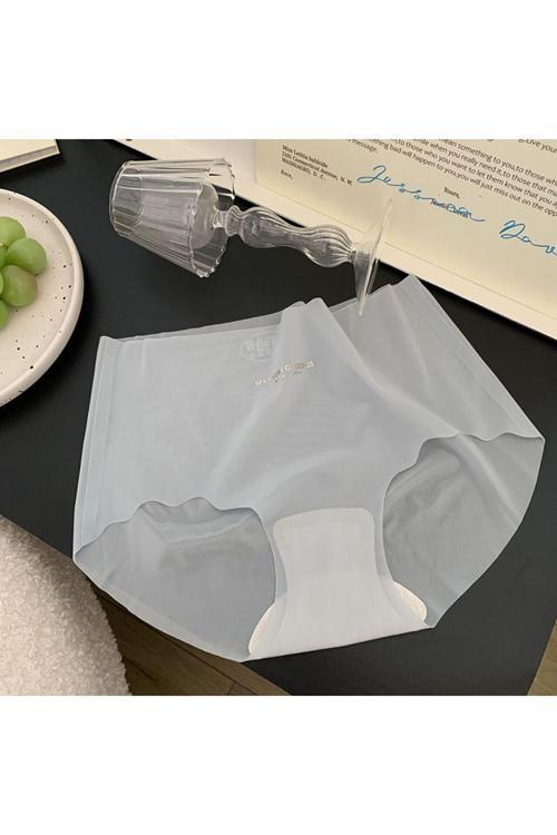 Ultra İnce İz Yapmaz Dikişsiz Buz İpek Külot Mikro Şeffaf Elastik Lazer Kesim Korse Gri