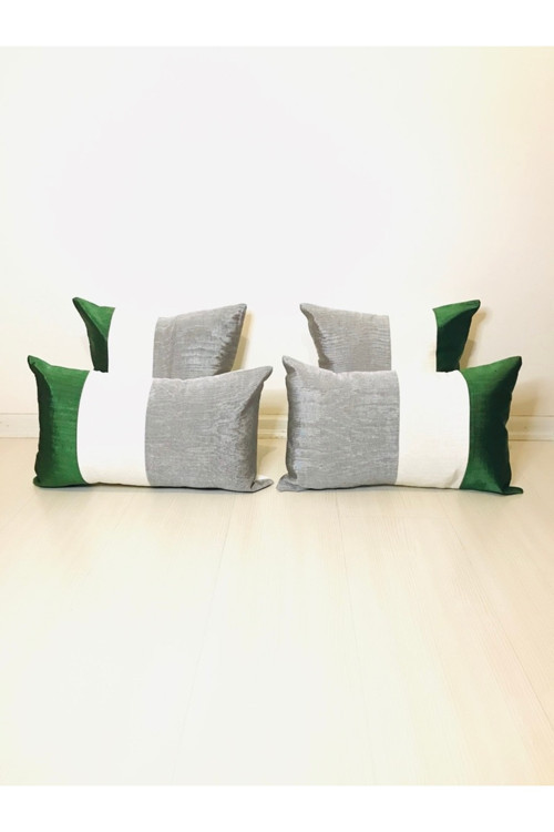Ev Modern Serisi - Ipek Kiremit İkili Set / Kutnu Ikat Kırlent