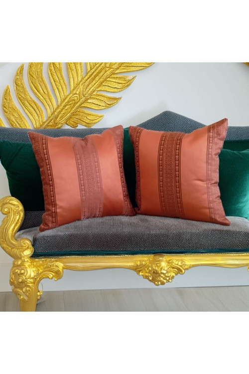 Premium Klasik - Altın Tarçın Dekoratif 4`Lü Kırlent Seti