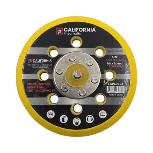 California CAP69553 125mm Havalı Zımpara Cırt Tabanı/Zımpara Pedi
