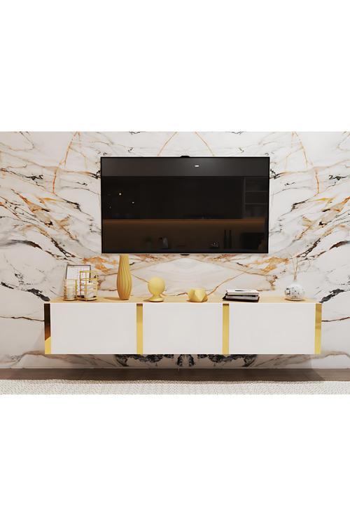 Mobiga Star Duvara Monte 180 Cm Tv Ünitesi Safirmeşe-Beyaz