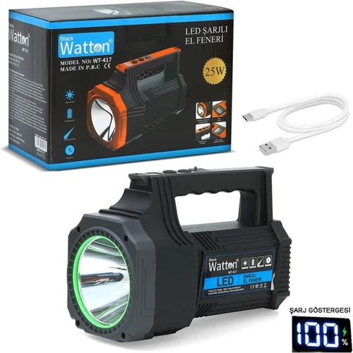 LED Şarjlı El Feneri 25W WT-417