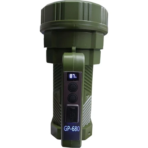GP-680 Şarjlı El Feneri | 100W Projektör – 7 Mod – 2000MAH – Powerbank Özelliği