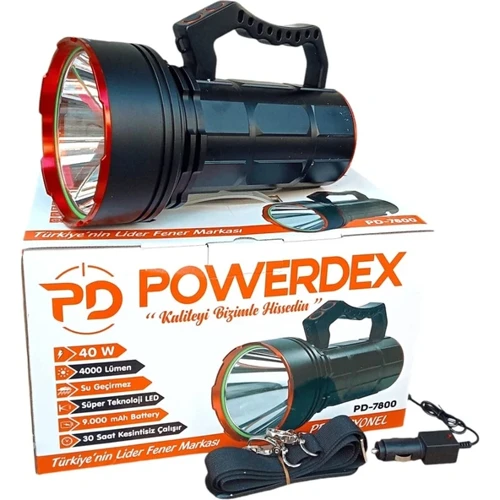 PD-7800 40W 4000 Lümen Şarjlı El Feneri (Projektör)