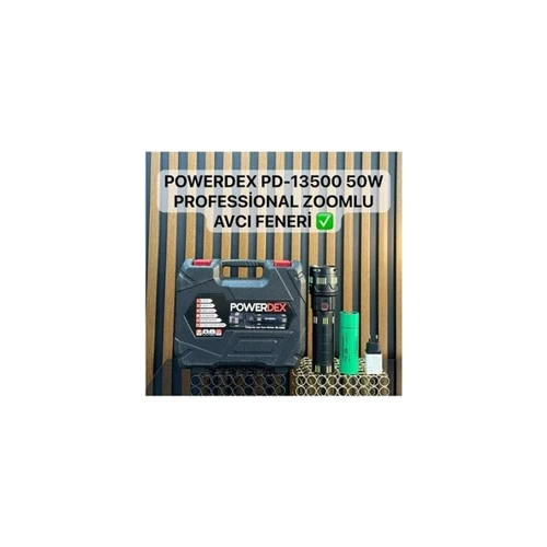 PD-13500 Profesyonel El Feneri | 60W – 6000 Lümen – 24000 Mah – Zoom – Su Geçirmez - Metal Gövde