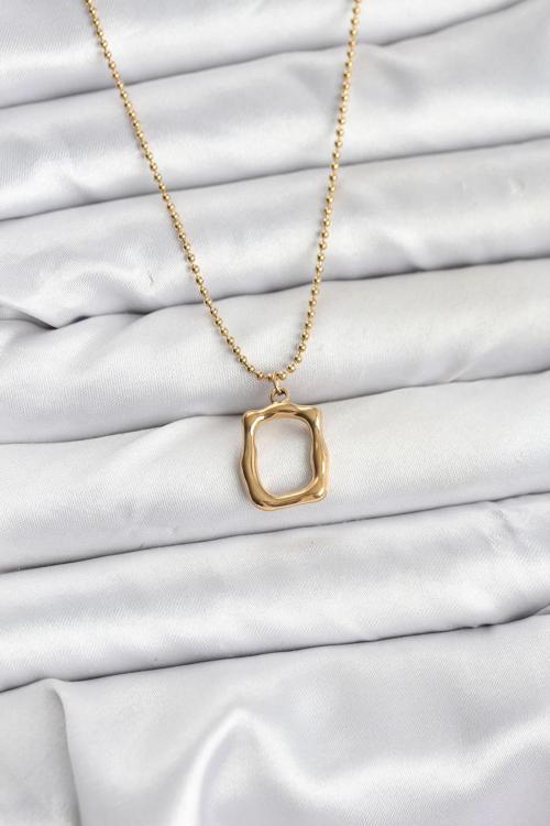 316L Çelik Zincir Gold Renk Model Kadın Kolye