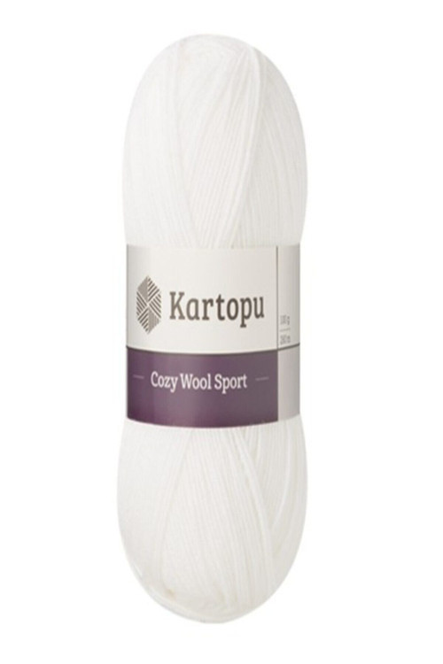 Cozy Wool Sport Beyaz El Örgü Ipi - K010