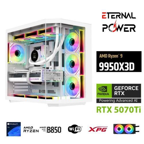 RYZEN 9 9950X3D 32GB DDR5 1TB M.2  RTX 5070Tİ B860 WIFI 750W 240M