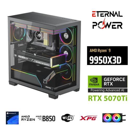 RYZEN 9 9950X3D 32GB DDR5 1TB M.2  RTX 5070Tİ B860 WIFI 750W 240M