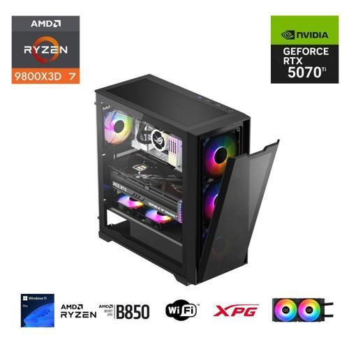 RYZEN 7 9800X3D 32GB DDR5 1TB M.2 RTX 5070Tİ B850 WIFI 750W 240M